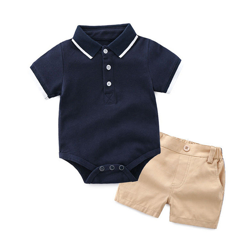 Boys Blue Polo Suit