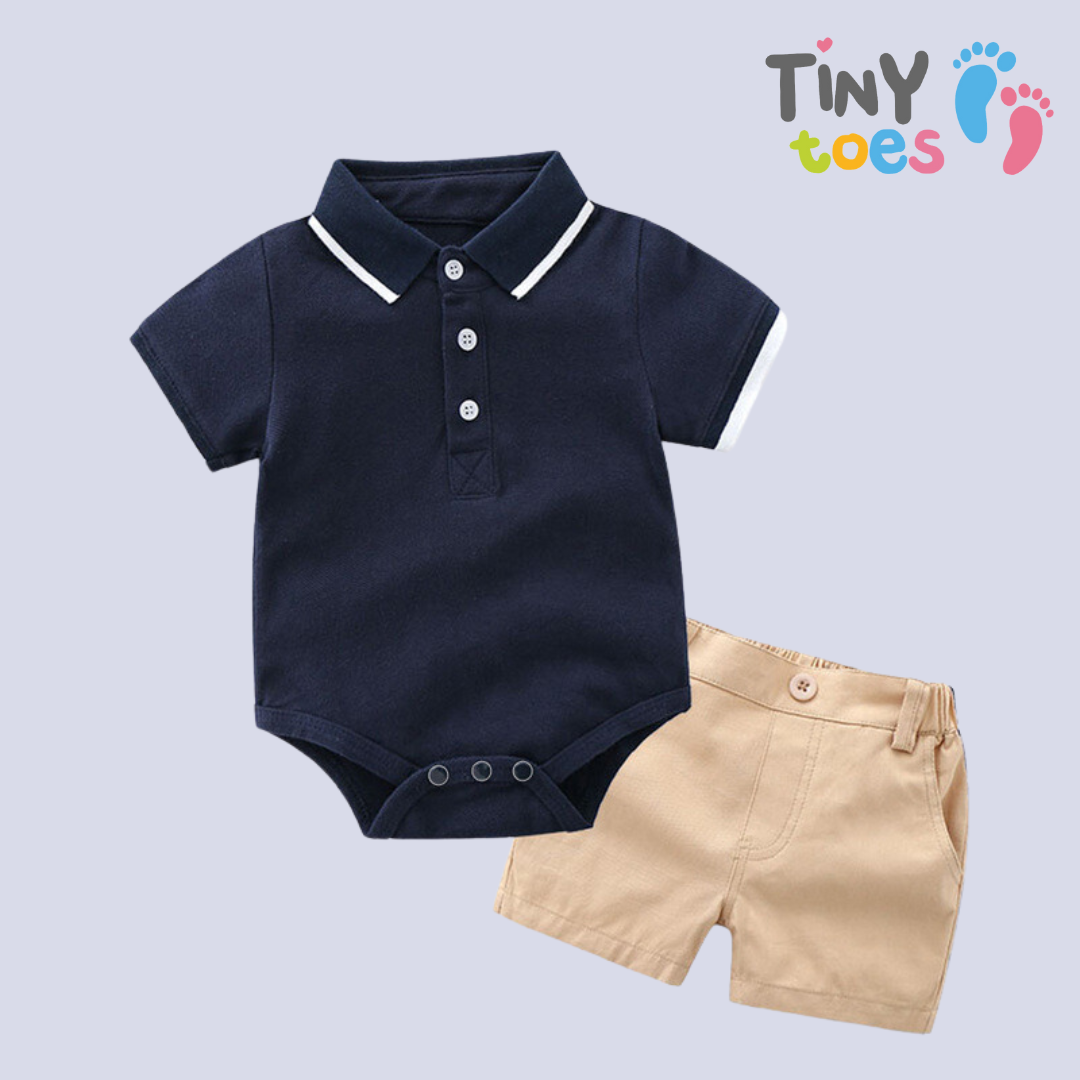 Boys Blue Polo Suit