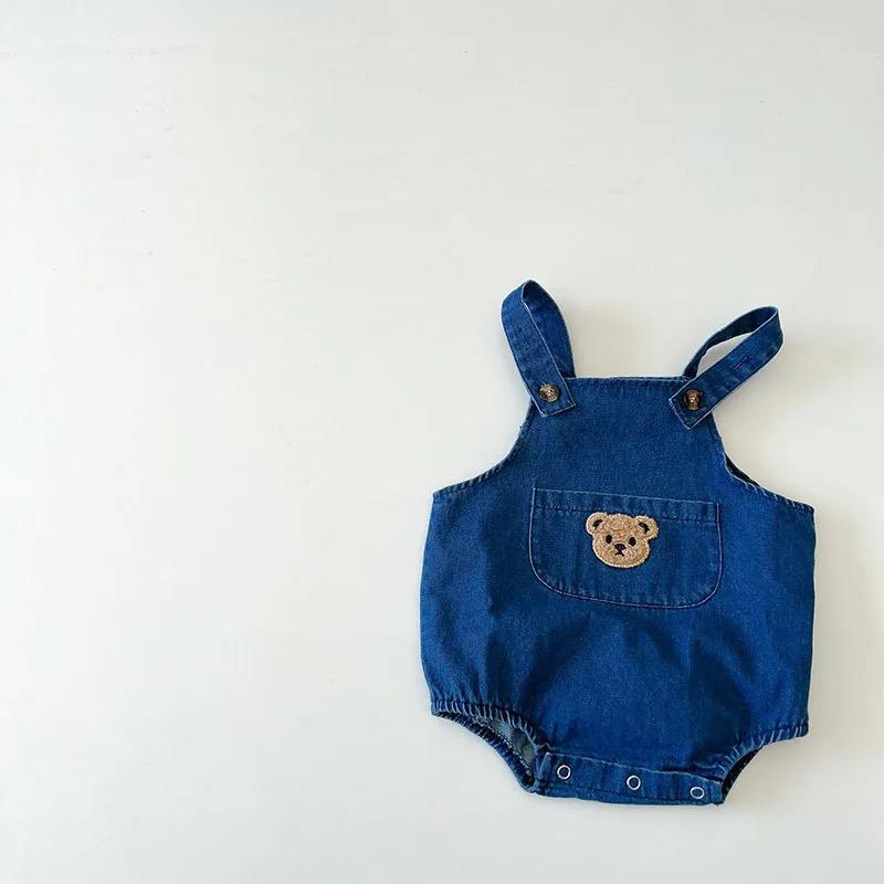 Bear Denim Romper Unisex