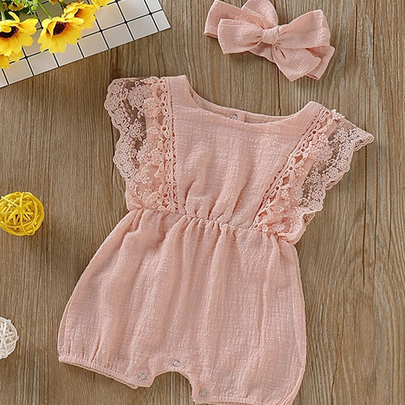 Baby Girl Lace Dress with Bow