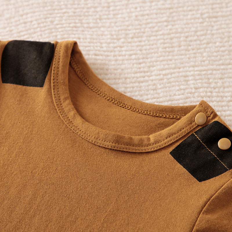 Brown Panda Short Sleeve Romper Unisex