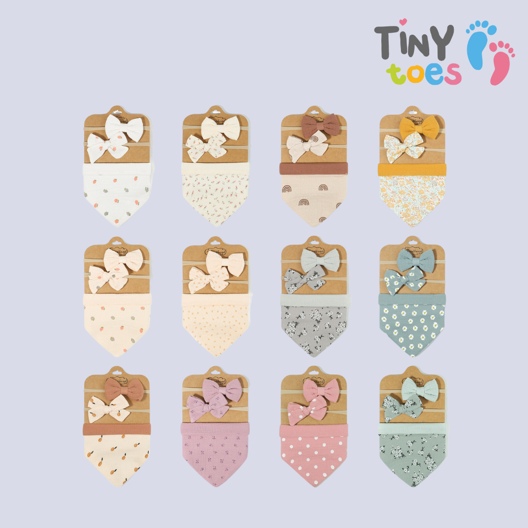 Cute Baby Bib and Bows Set