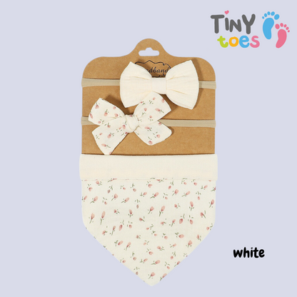 Cute Baby Bib and Bows Set