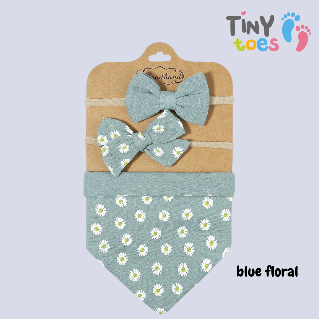 Cute Baby Bib and Bows Set