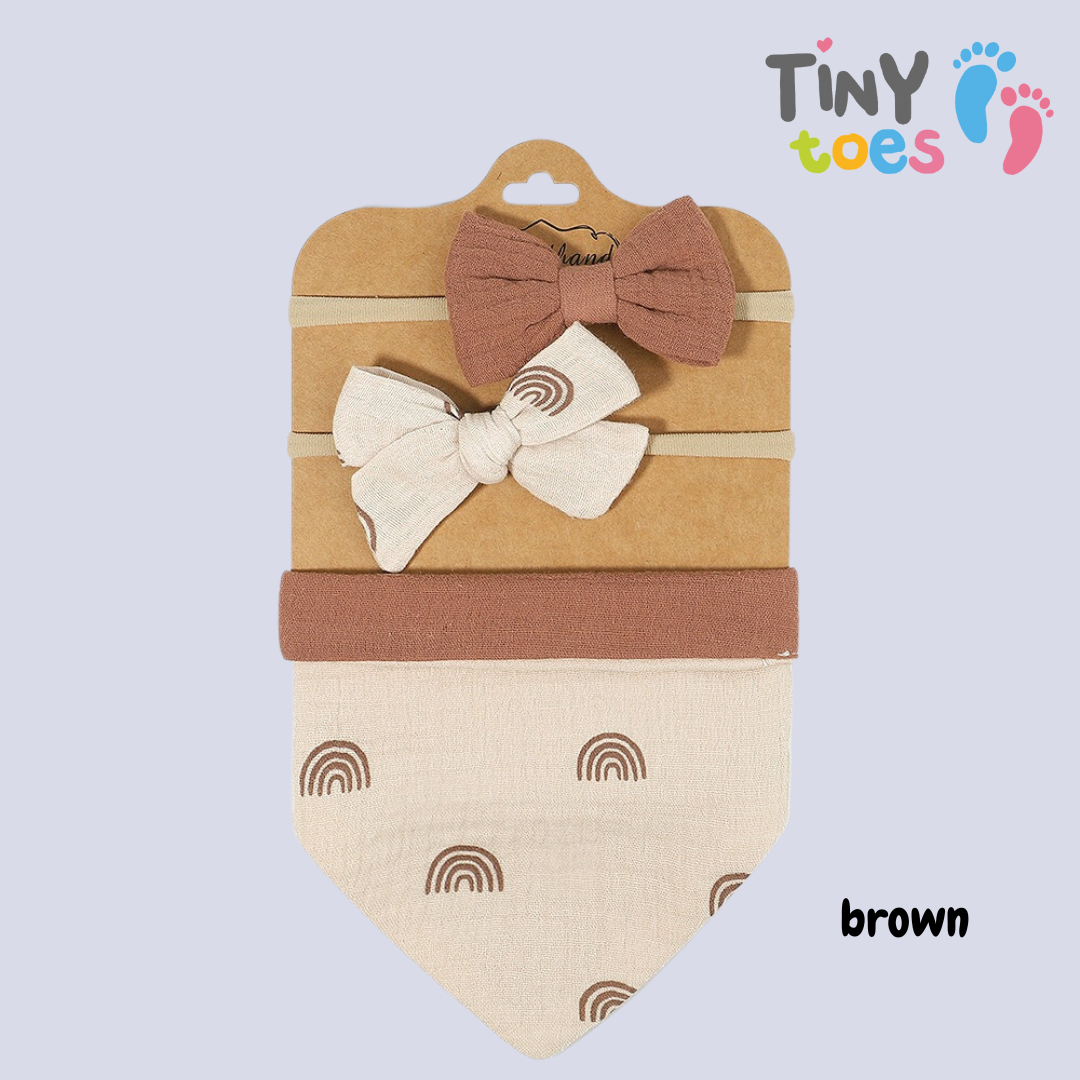 Cute Baby Bib and Bows Set