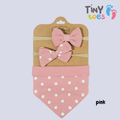 Cute Baby Bib and Bows Set