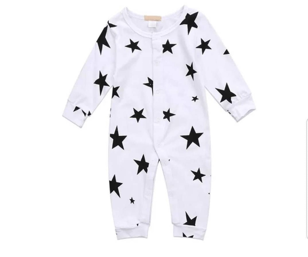 Baby White Romper With Stars