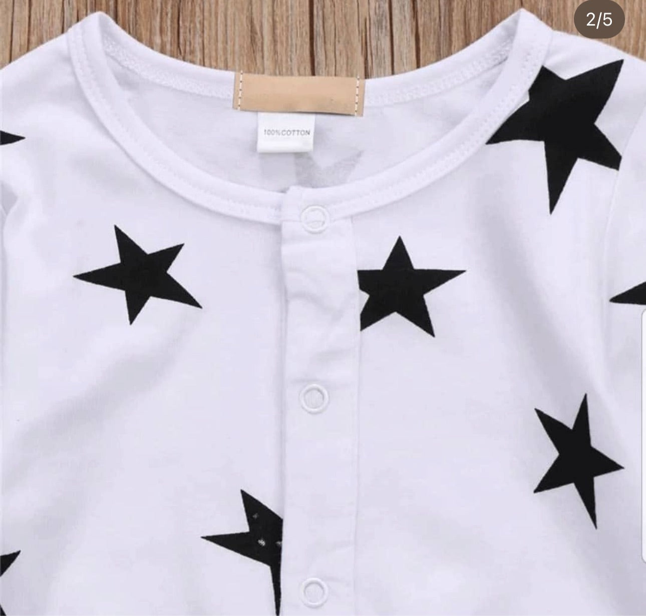 Baby White Romper With Stars