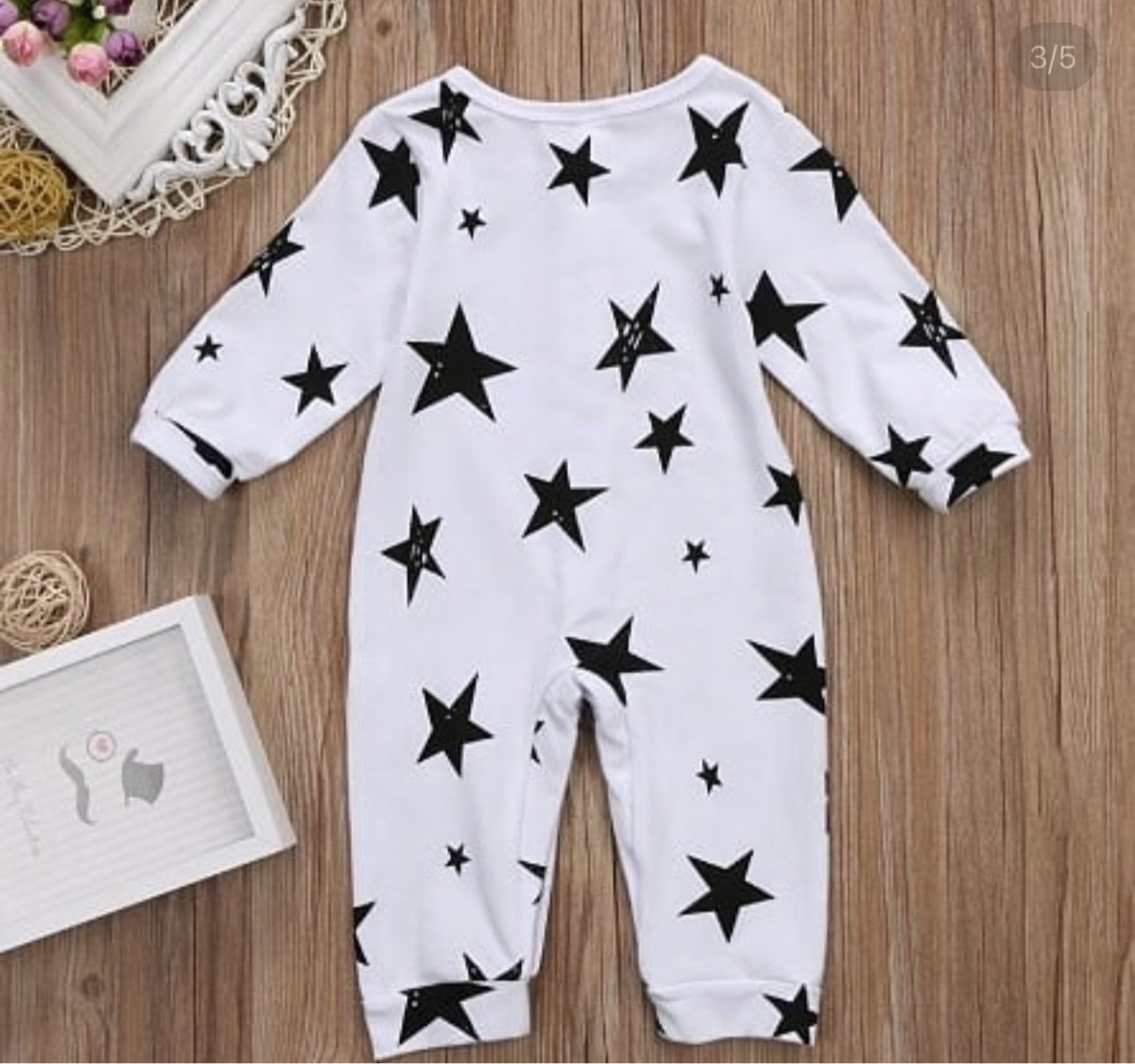 Baby White Romper With Stars